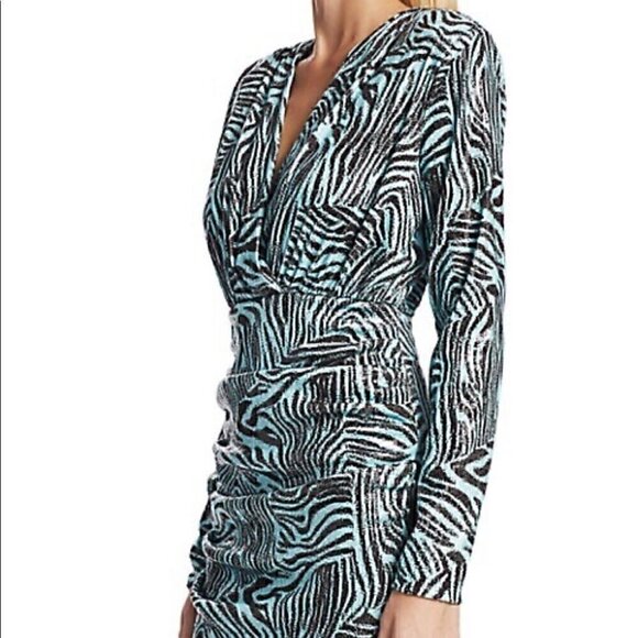 🤍 Andamane Colette Zebra Print Long Sleeve Mini Dress - XS/0 - Picture 4 of 6